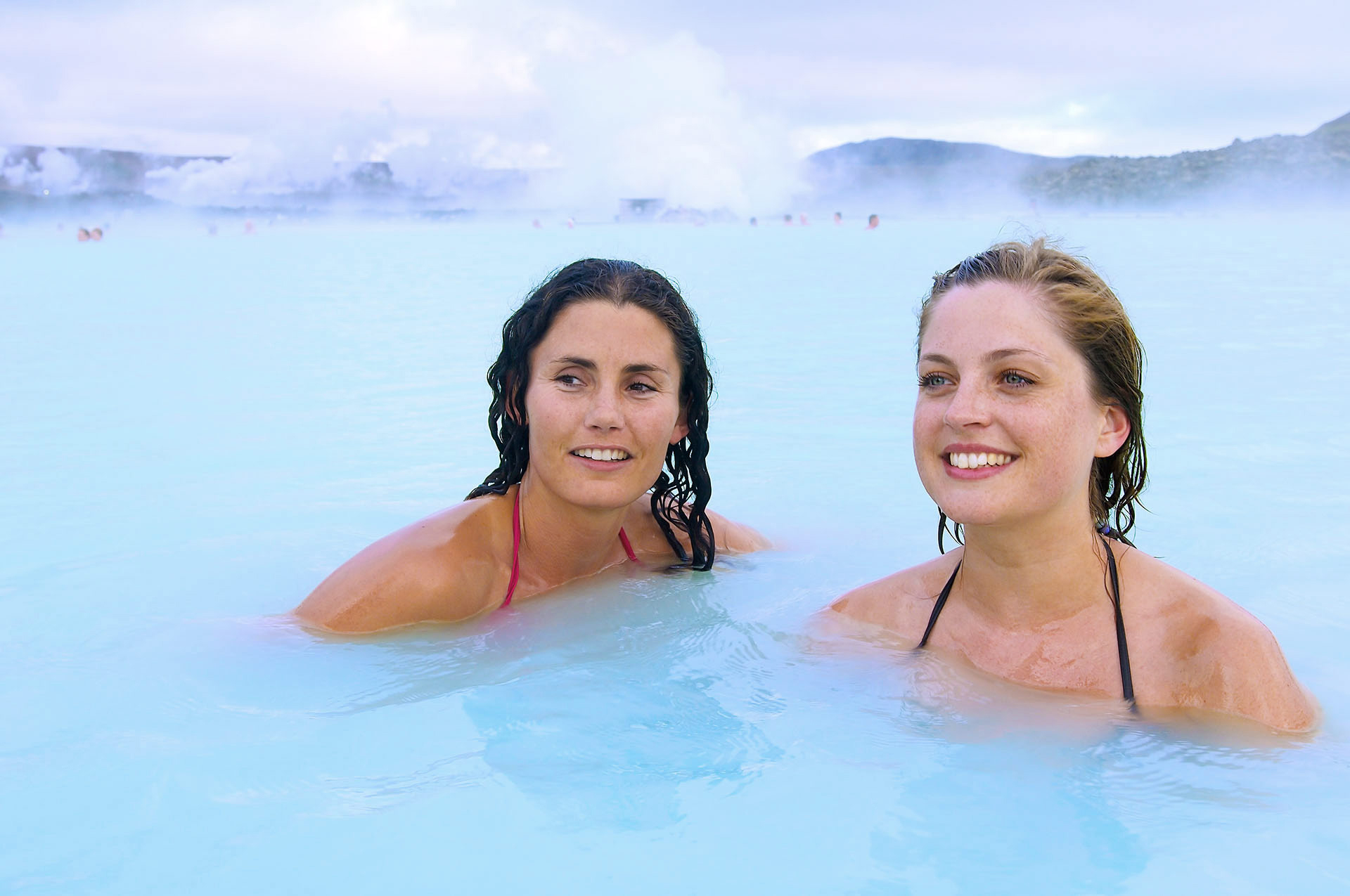 Blue Lagoon in Iceland with tourists