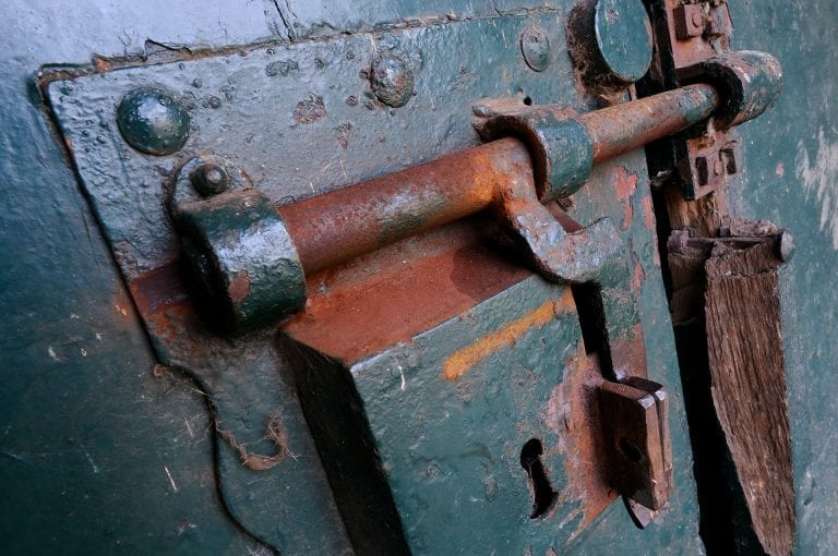 Door lock at Fort Altena