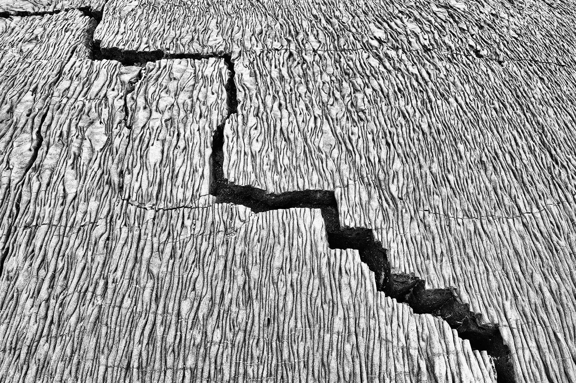 Fien art print cracked Pahoehoe lava on Galapagos.