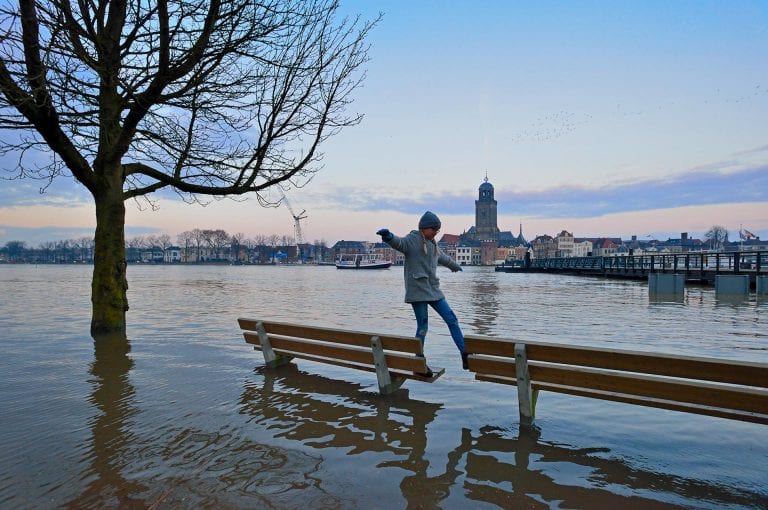 High water IJssel at Deventer