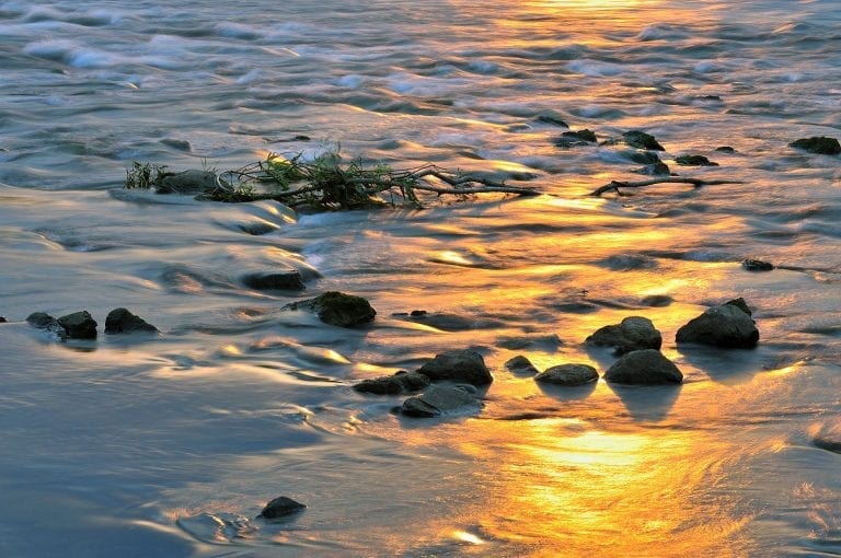 Sunset on the river Grensmaas