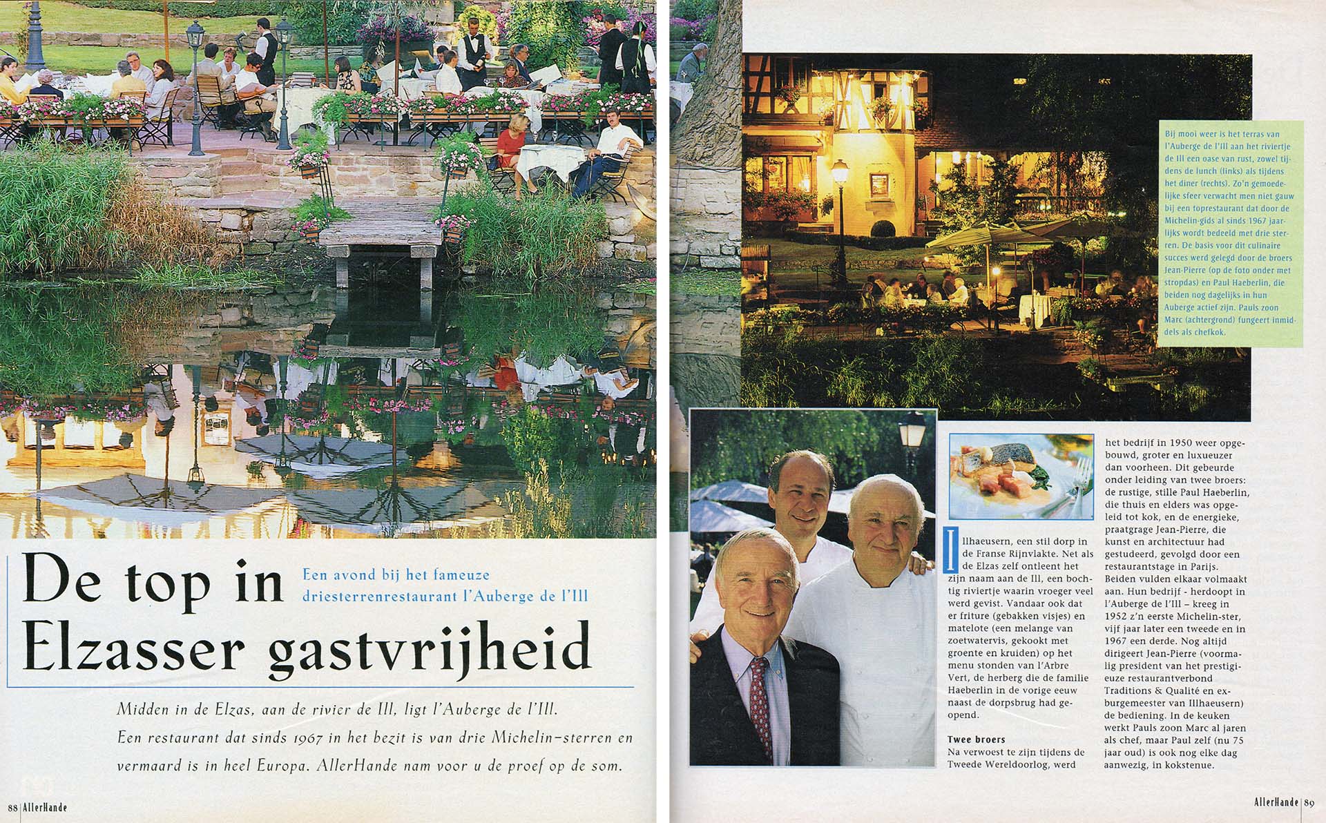 Publicatie in AllerHande over driesterrenrestaurant restaurant in Elzas.