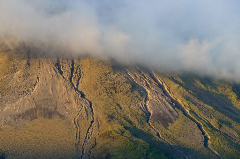 Steep flank of the Arenal volcano