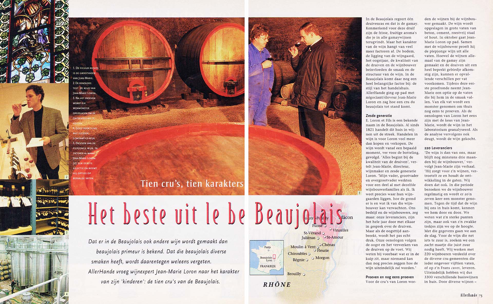 Reportage over Beaujolais wijnen.