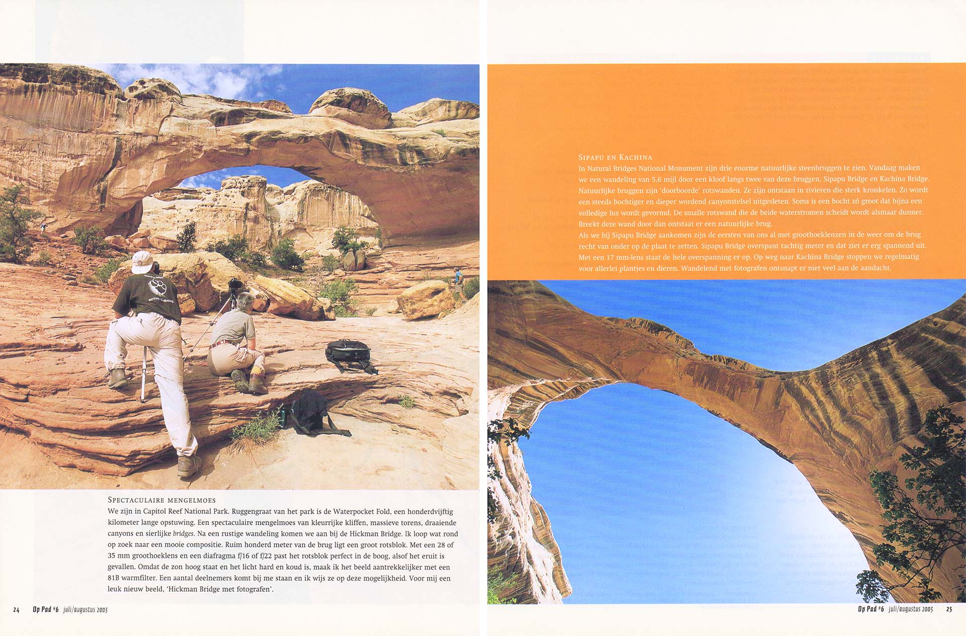 Publicatie over fotoreis langs nationale parken van Utah, foto's van Antelope Canyon en Bryce Nationaal Park.