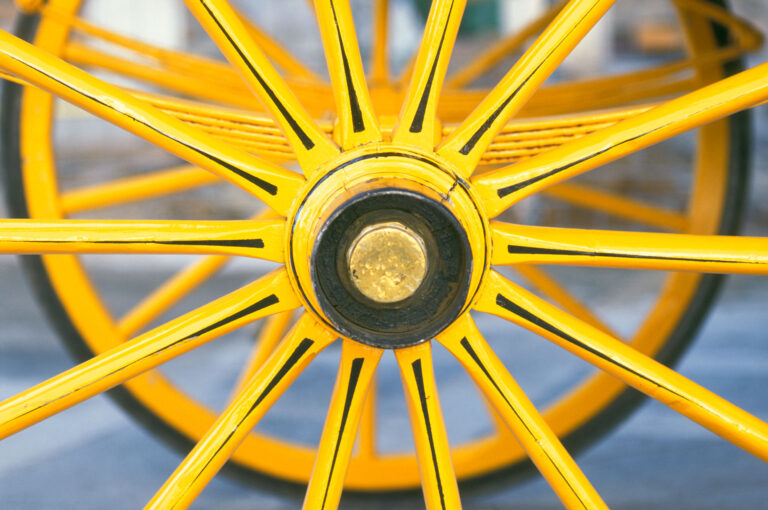 Yellow carriage wheel