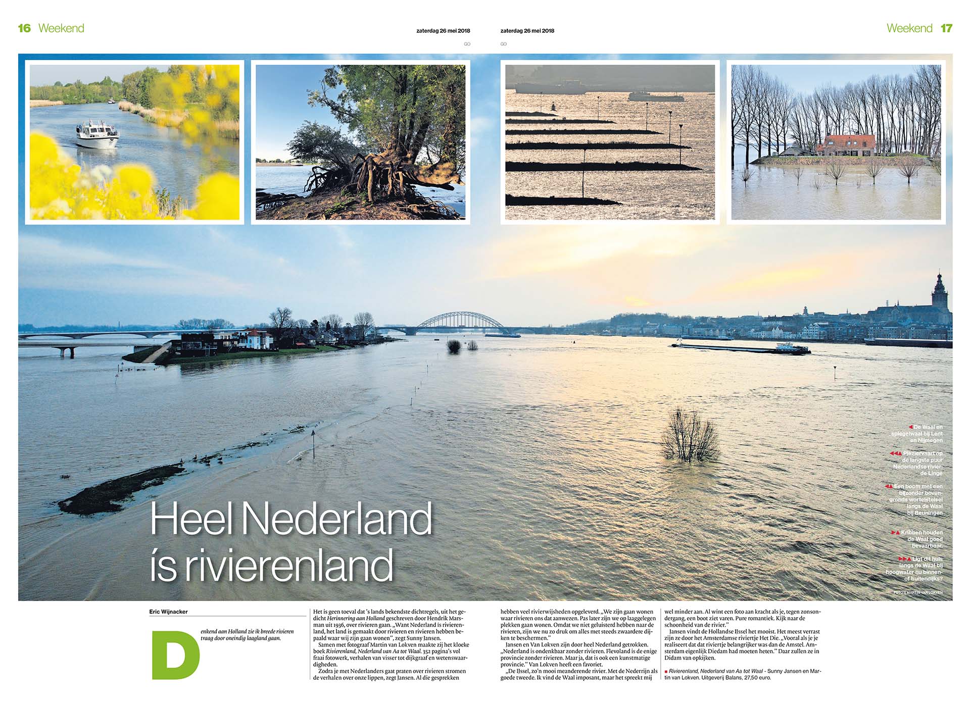Artikel in De Gelderlander over het boek Rivierenland, Nederland van Aa tot Waal.