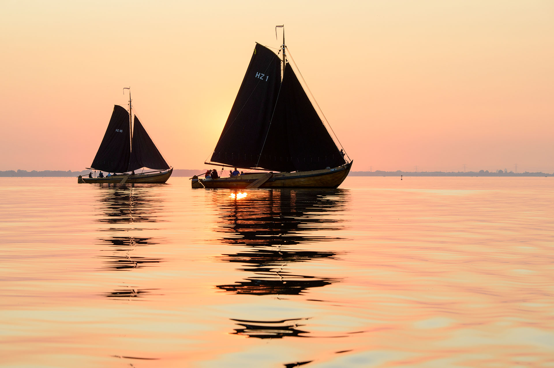 Ships at sunset