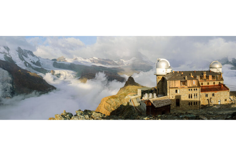 Panorama landschap met Kulmhotel Gornergrat