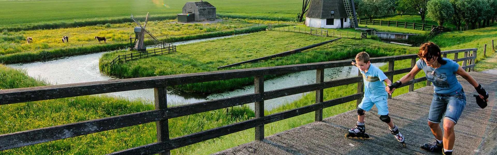 Skaters, molen en groepsverblijfplaats, bunker.