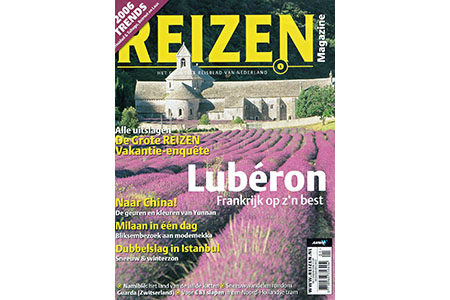 Cover van ANWB Reizen magazine januari 2006, met lavendel velden en Abbaye de Sénanque.