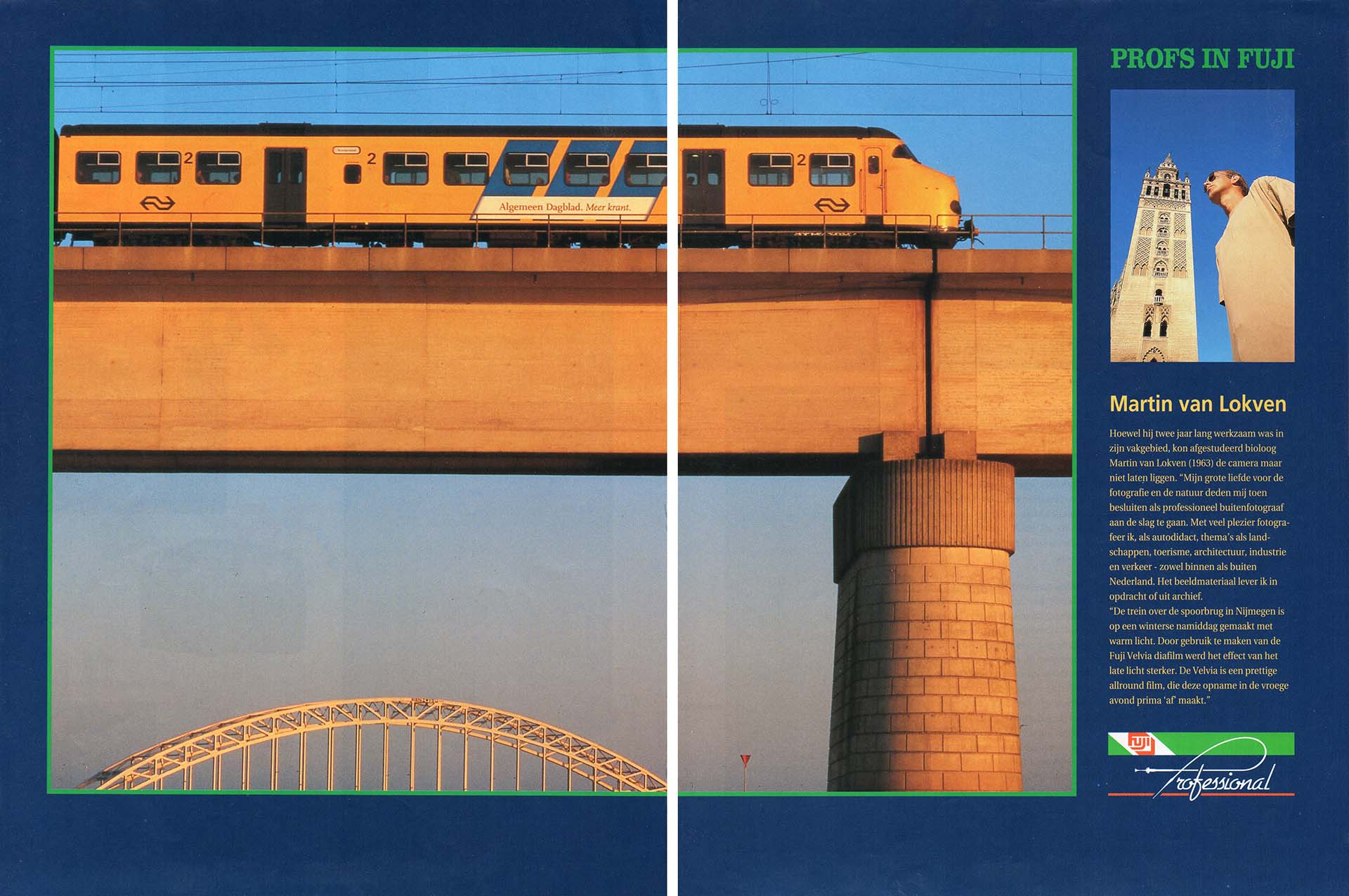 Publicatie van een foto met trein op een spoorweg in Focus magazine.