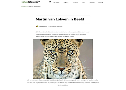 Link to interview on Natuurfotografie.nl, with title Martin van Lokven in beeld.