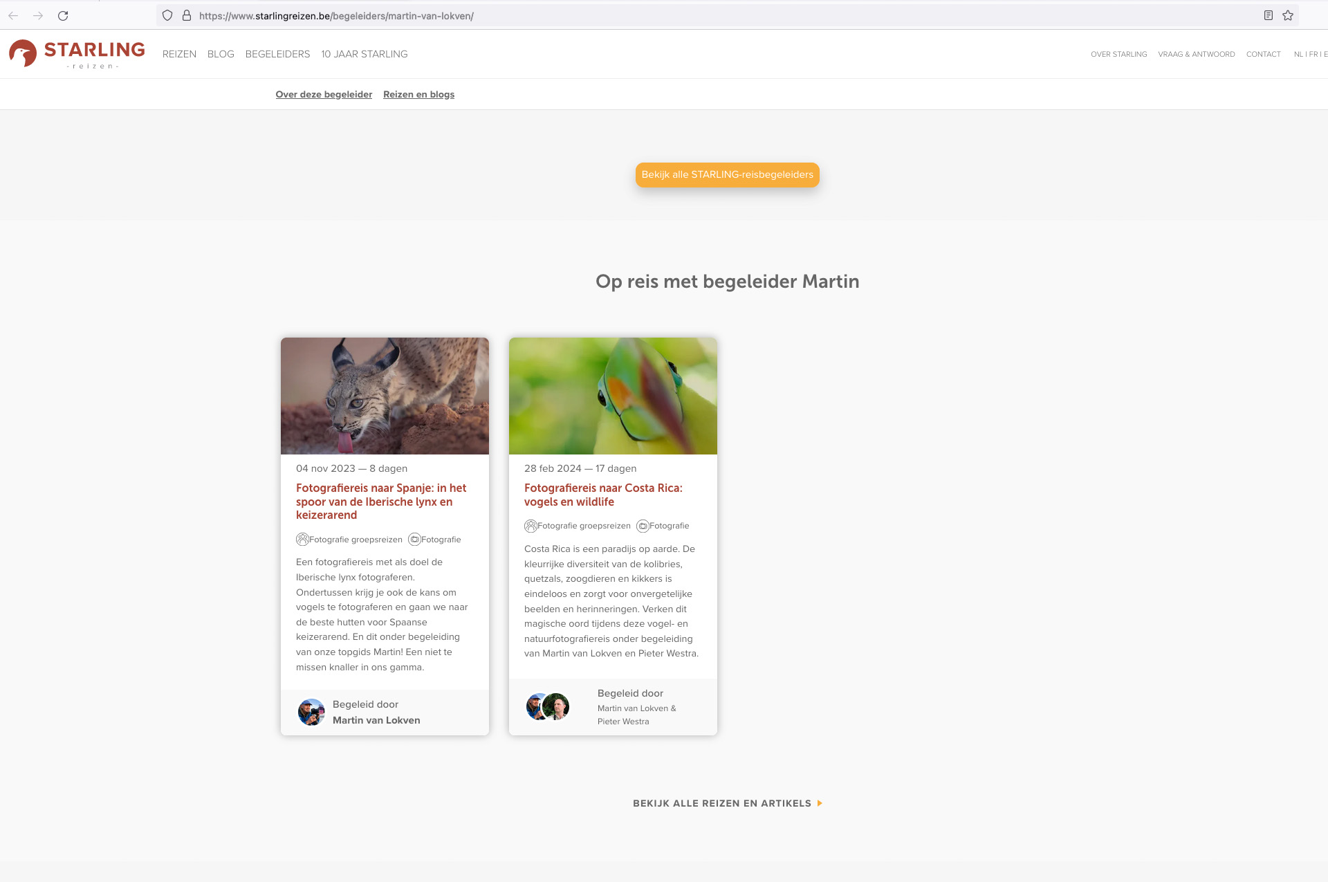 Two photo tours led by Martin van Lokven for Starling Reizen.