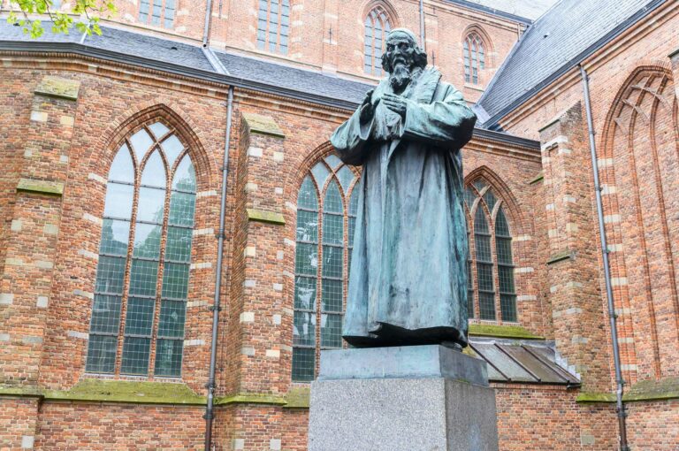 Statue and church