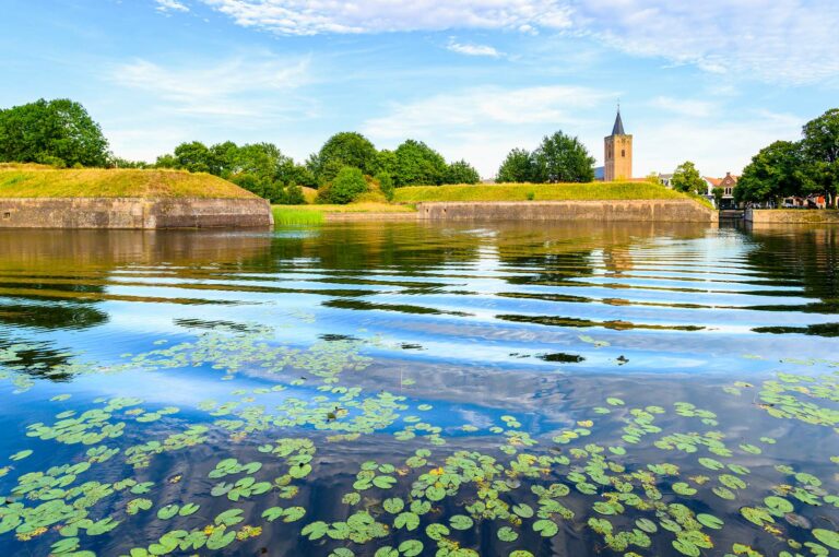 Naarden Vesting with moat and water lilies