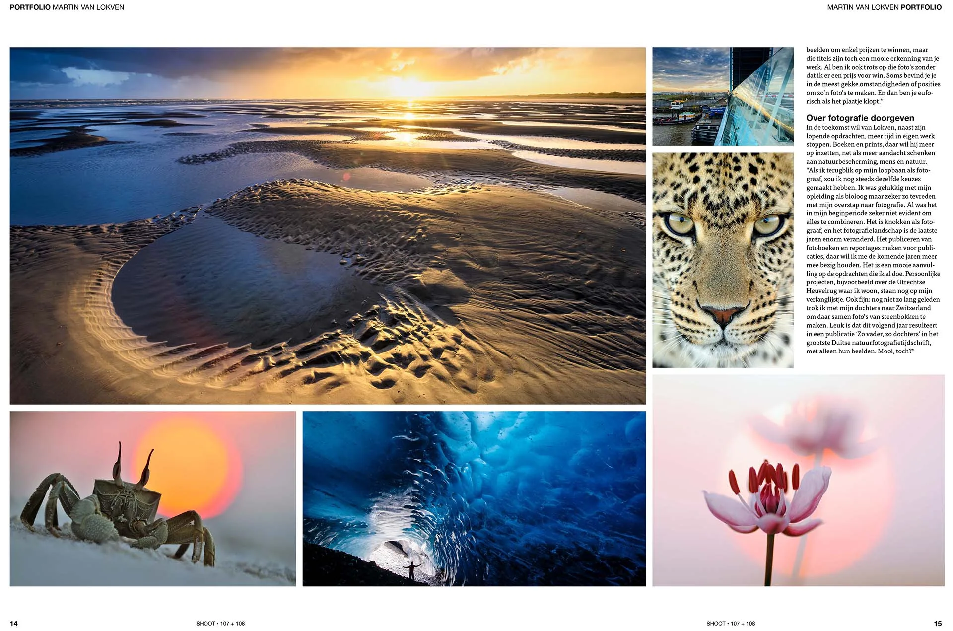 Portfolio pagina in Shoot magazine.