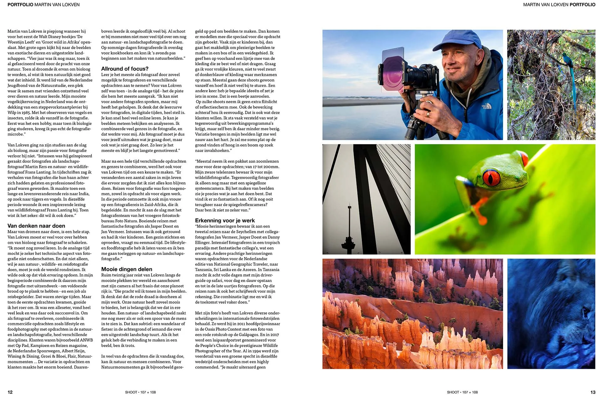 Portfolio pagina in Shoot magazine.