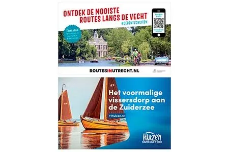 Advertenties van Routes in Utrecht en Gemeente Huizen.
