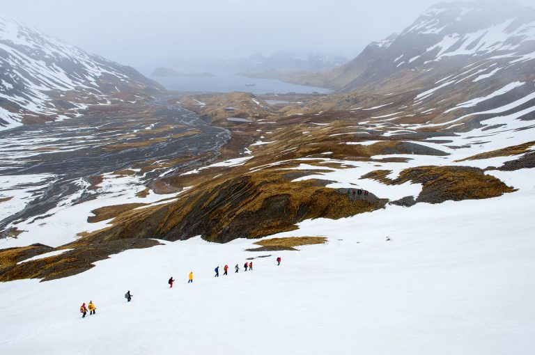 Shackleton wandeling naar Stromness, South Georgia