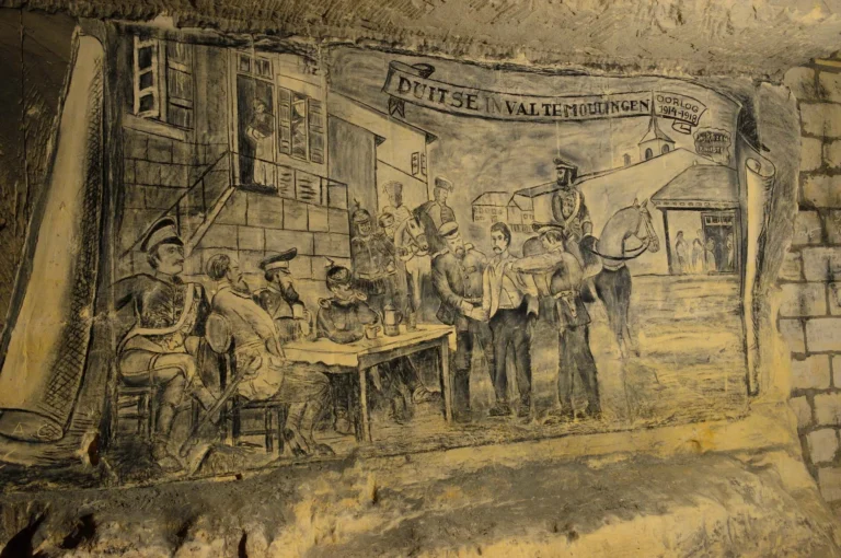 Tekening in mergelgrotten
