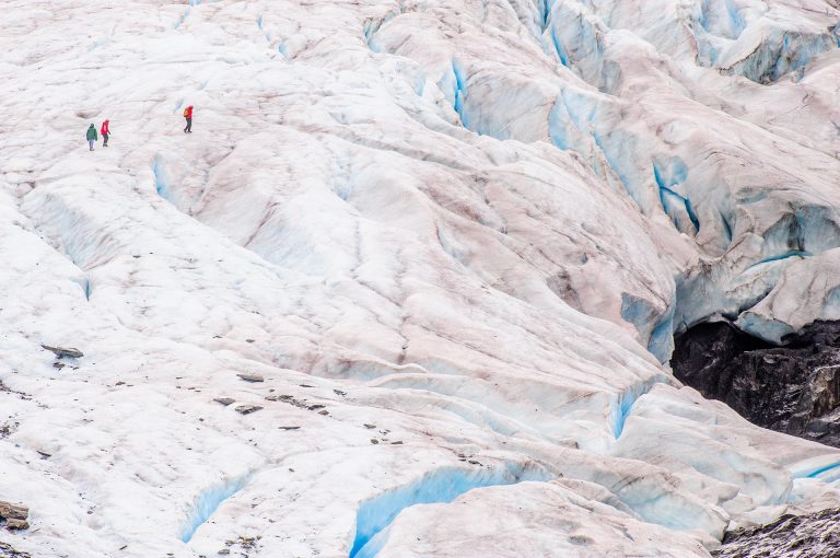 Worthington Glacier hikers